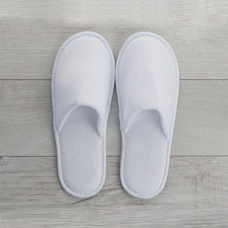 Pantofole monouso aperte in spugna di cotone, colore bianco