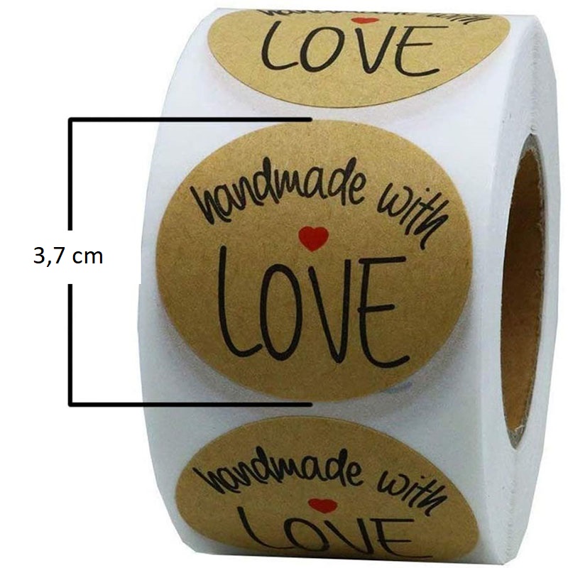 50 Etichette adesive - Mod. 1 - Handmade with love