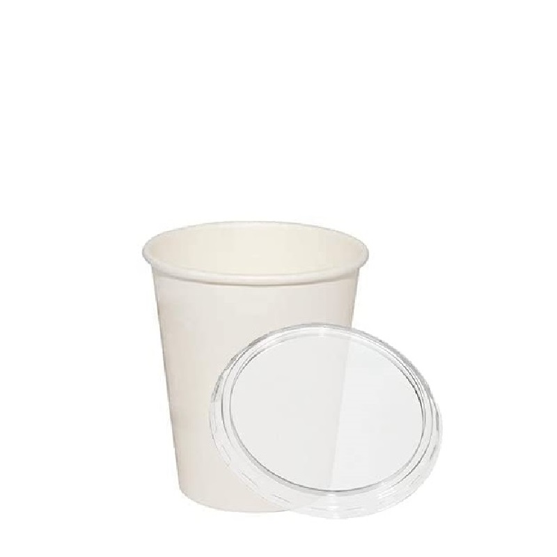 Bicchieri in carta bianchi 200ml per cappuccino con coperchi