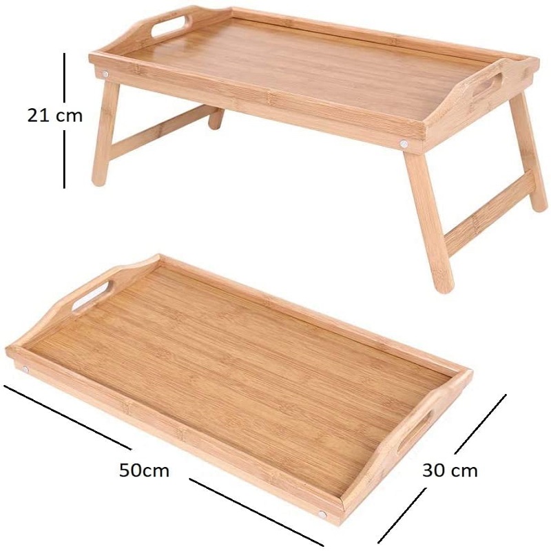 Tavolino vassoio pieghevole da letto divano colazione 50x30cm