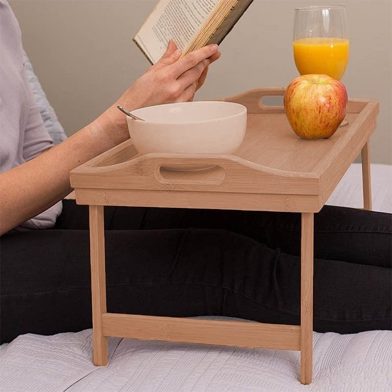 Home-it Letto Vassoio tavolo con gambe pieghevoli, e vassoio per la  colazione Bamboo letto e vassoio letto con gambe, SYNCHKG044318