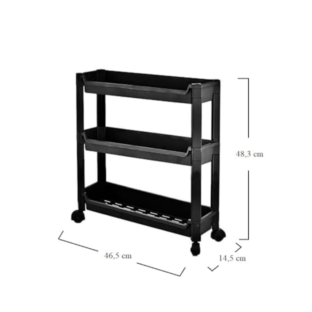 Carrellino salvaspazio portaoggetti multiuso - 3 ripiani