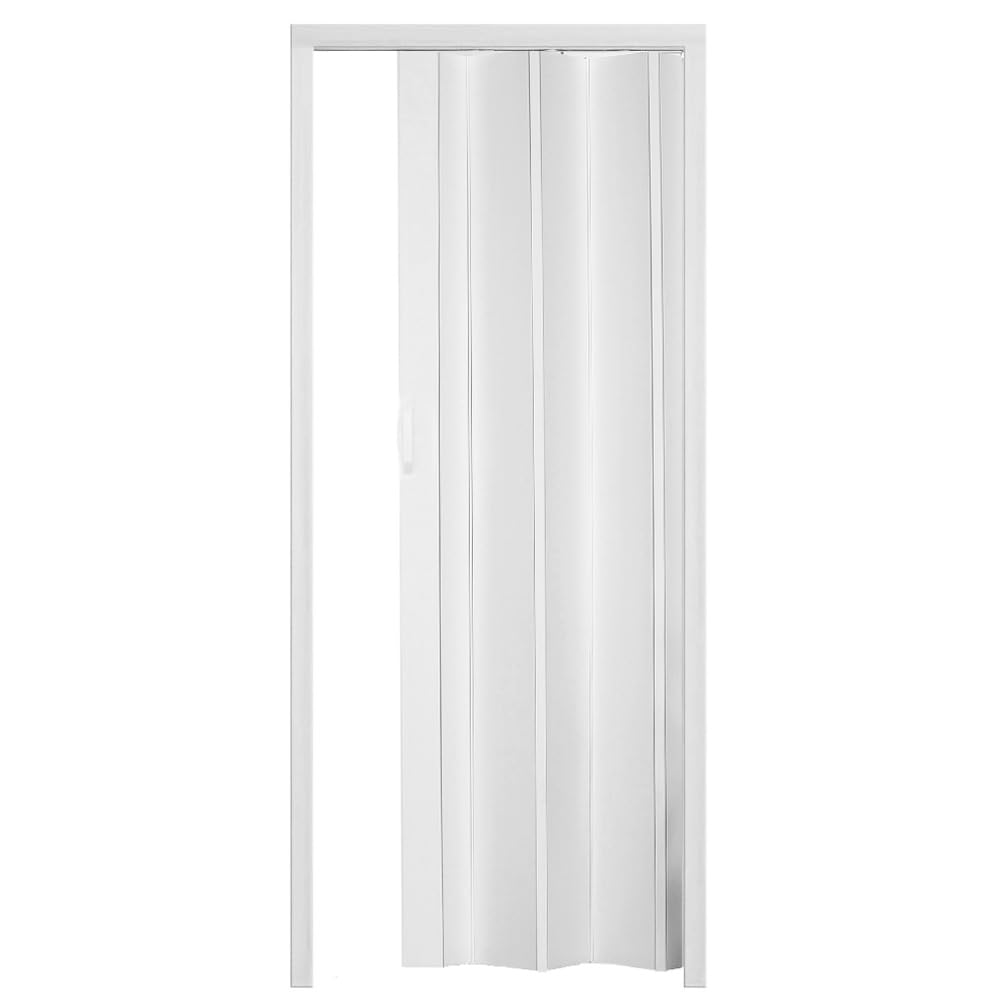 Porta a soffietto in PVC senza serratura 215×84 cm Bianca