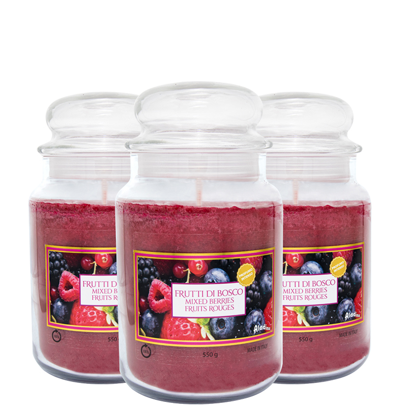 Set 3 candele profumate in giara da 510 gr Frutti di Bosco