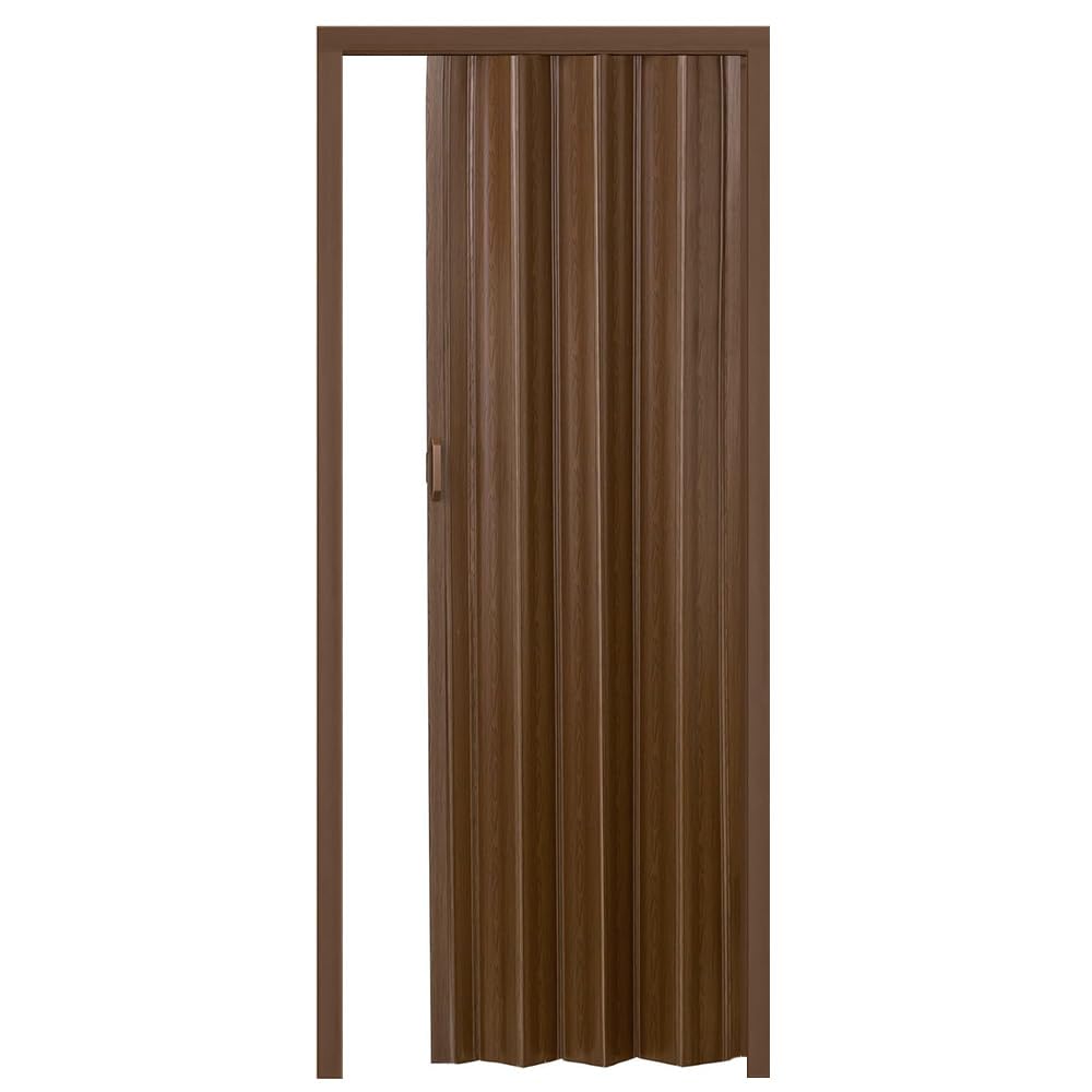 Porta a soffietto in PVC senza serratura 215×84 cm Rovere Venato