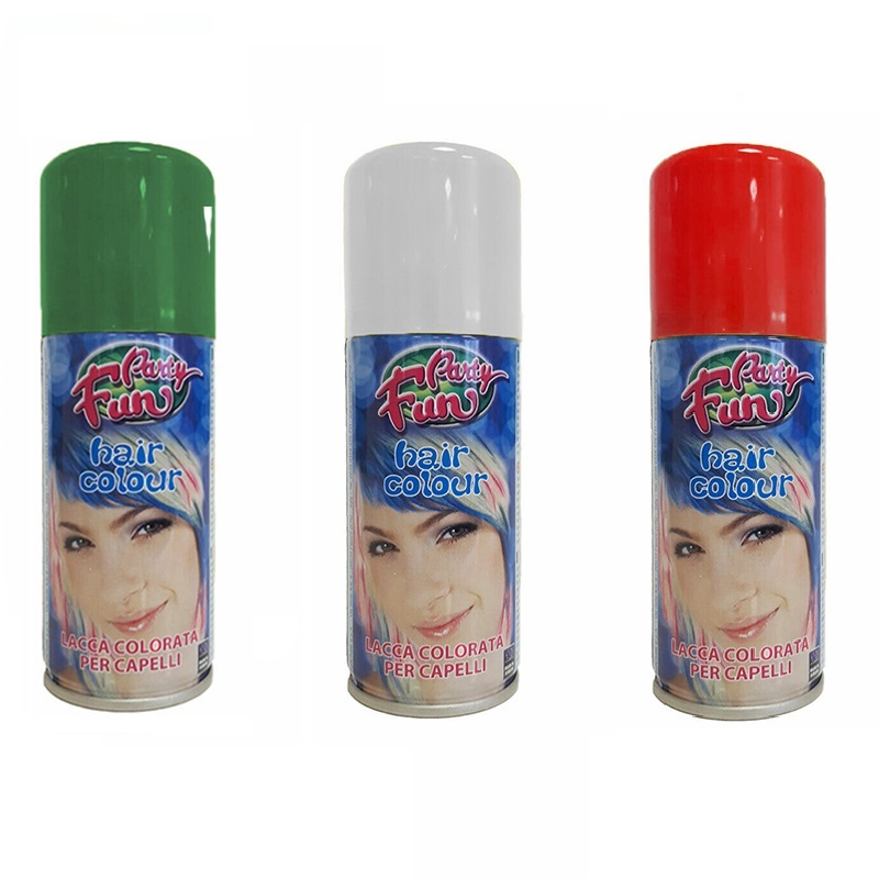 Set 3 Spray capelli tricolore Italia da 100 ml