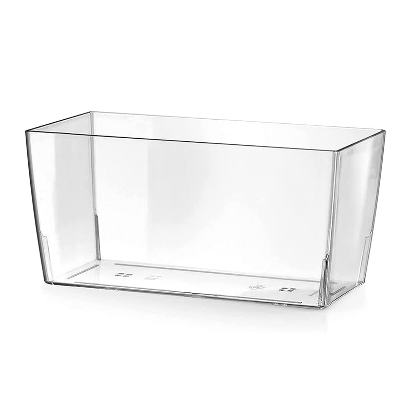 Vaso rettangolare in plastica trasparente 30×14,5×15 cm