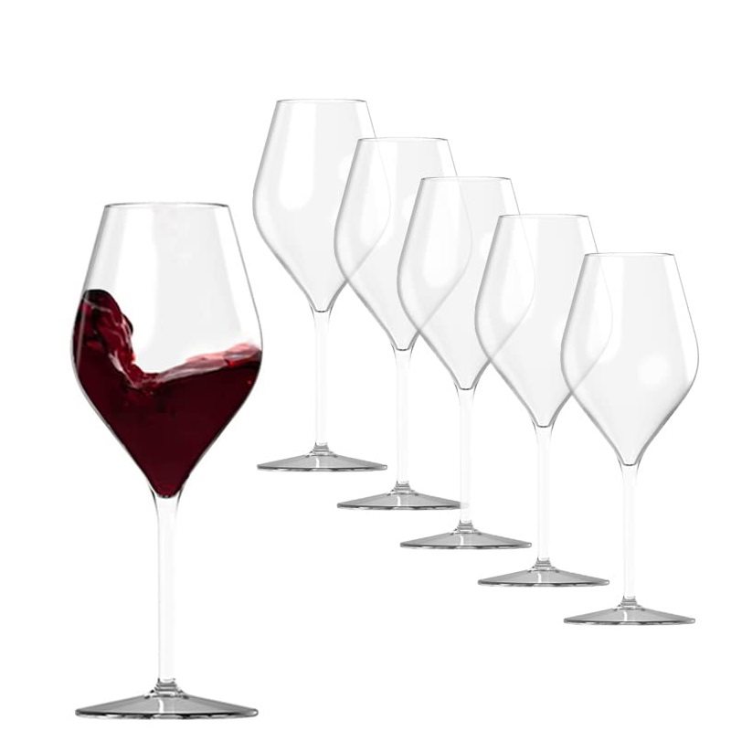 Set 6 Calici vino plastica riutilizzabili 380 cc