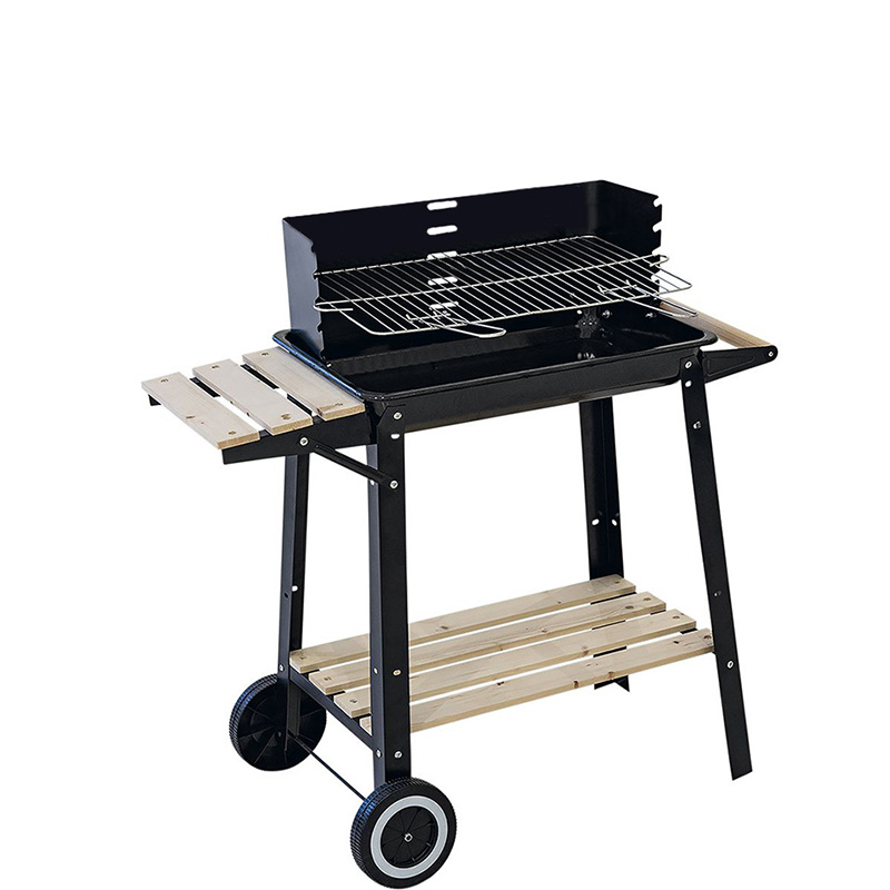 Barbecue a carbonella con ruote da 53x33x85 cm