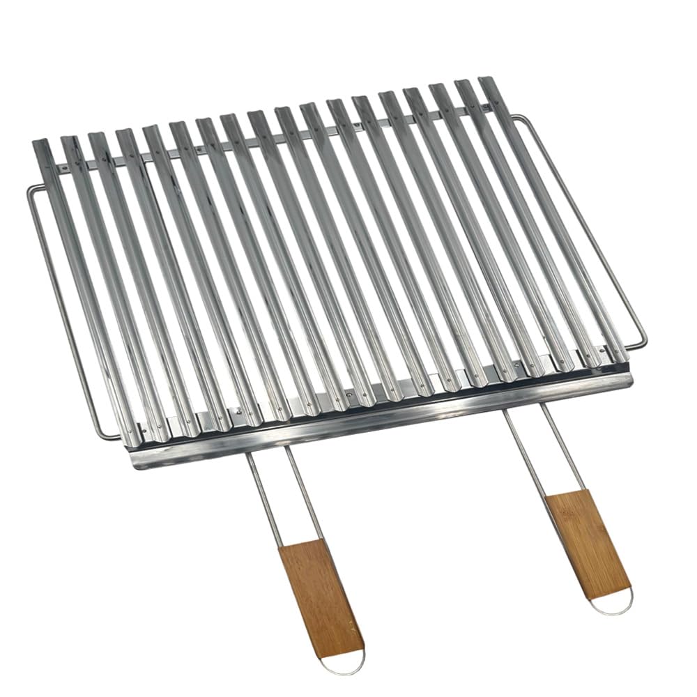 Griglia per barbecue in acciaio inox da 56×40 cm