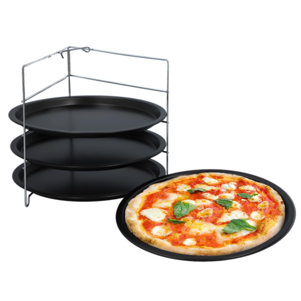 Set 4 teglie con supporto da forno da 28 cm