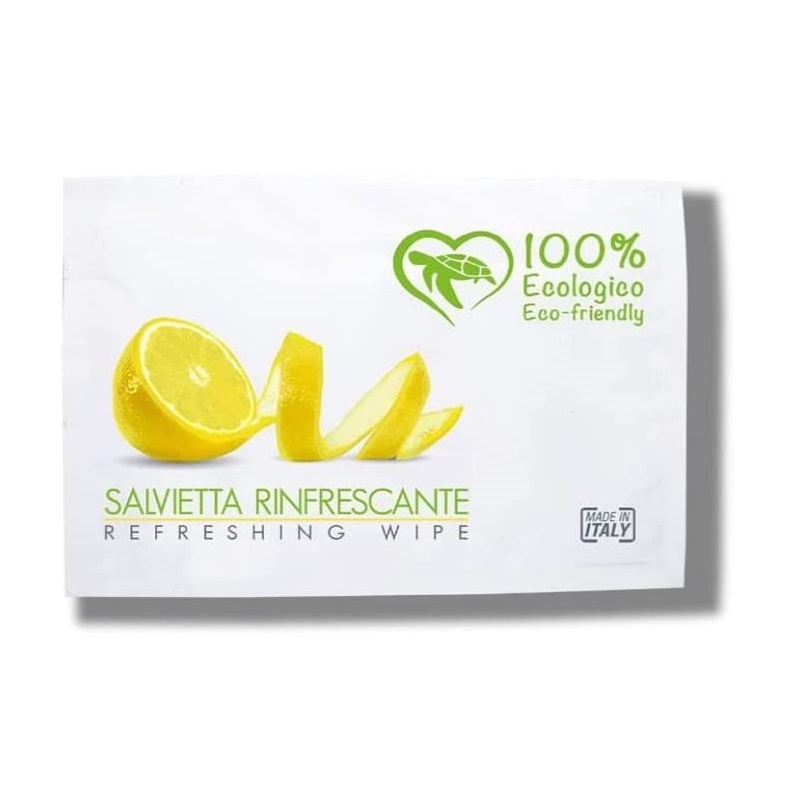 Salviette umidificate biodegradabili al limone