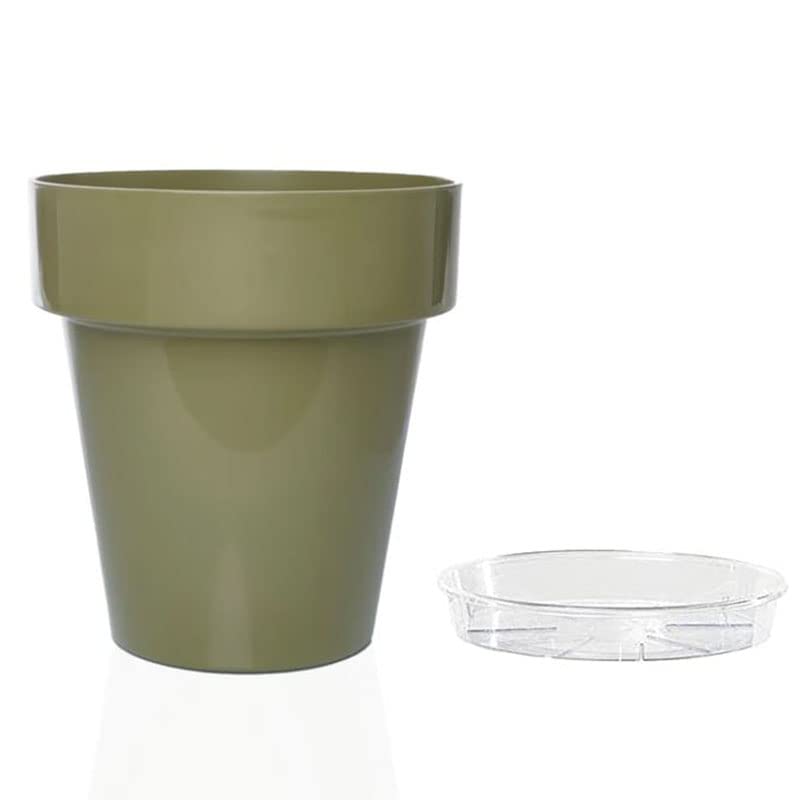 Vaso per i fiori rotondo con sottovaso