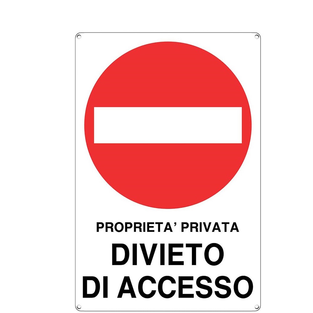 Divieto accesso proprietà privata – Cartello da 20X30 cm