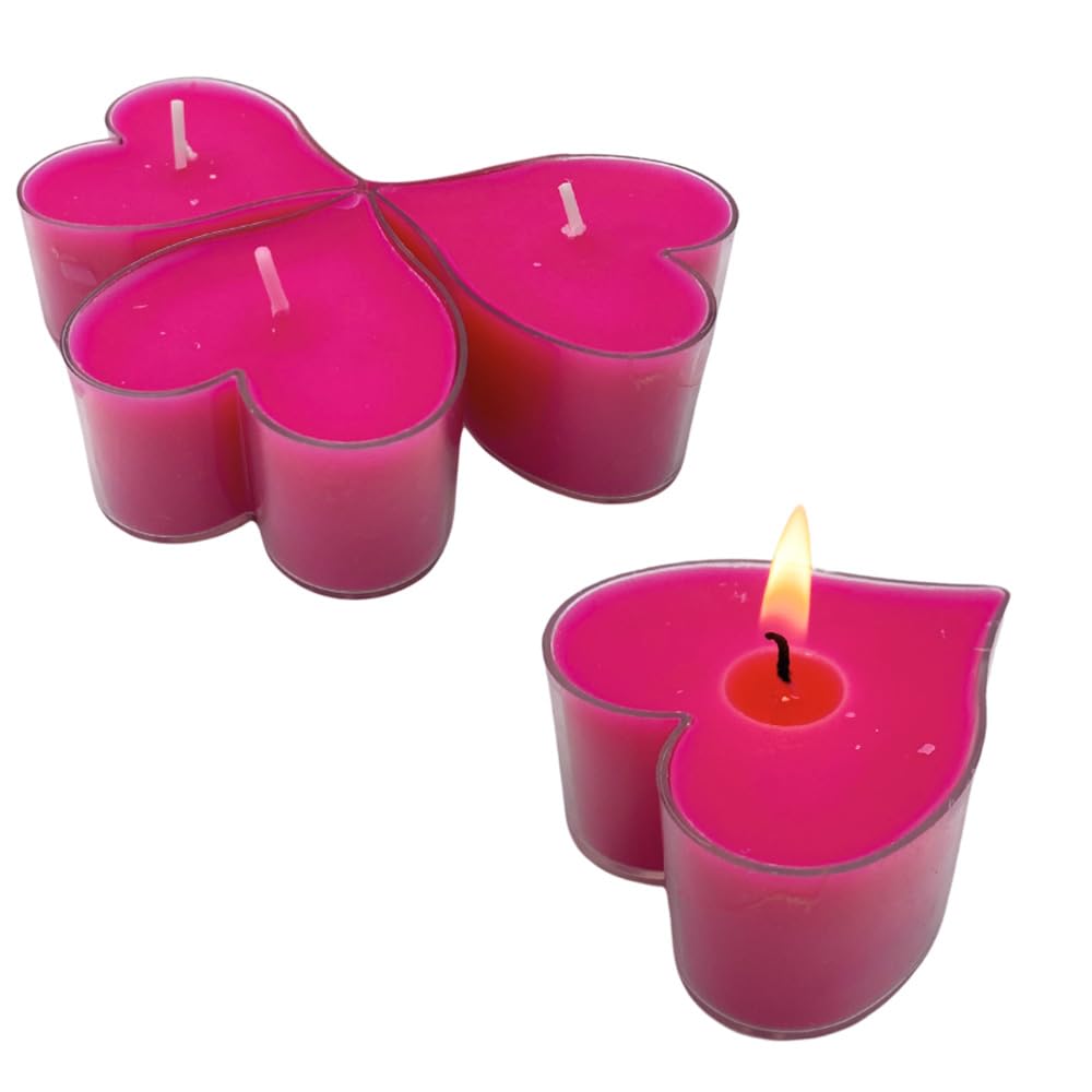 Candele a forma di cuore fucsia 5,5×5,5×2,5 cm